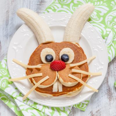 recette de Pâques lapin en pancakes