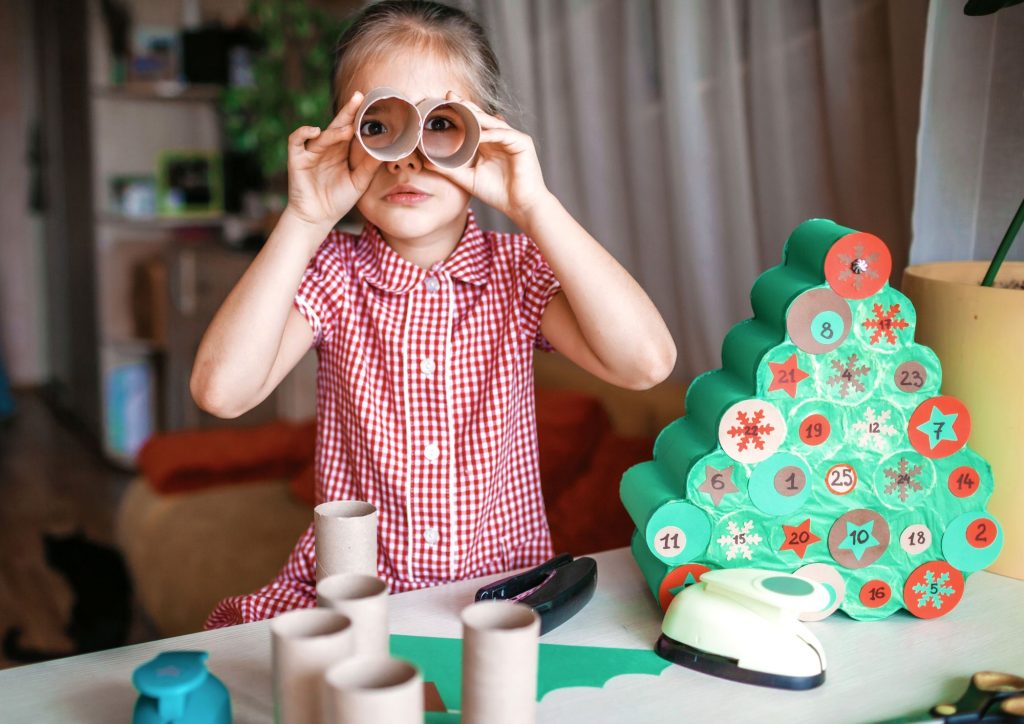 calendrier de l'Avent homemade en rouleaux de papier toilette