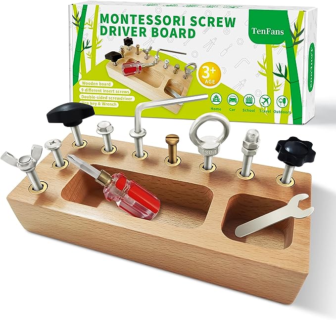 Montessori screw driver board Ten Fans établi de bricolage pour enfants