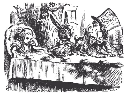 Alice au pays des merveilles, illustration de John Tenniel, Wikipédia