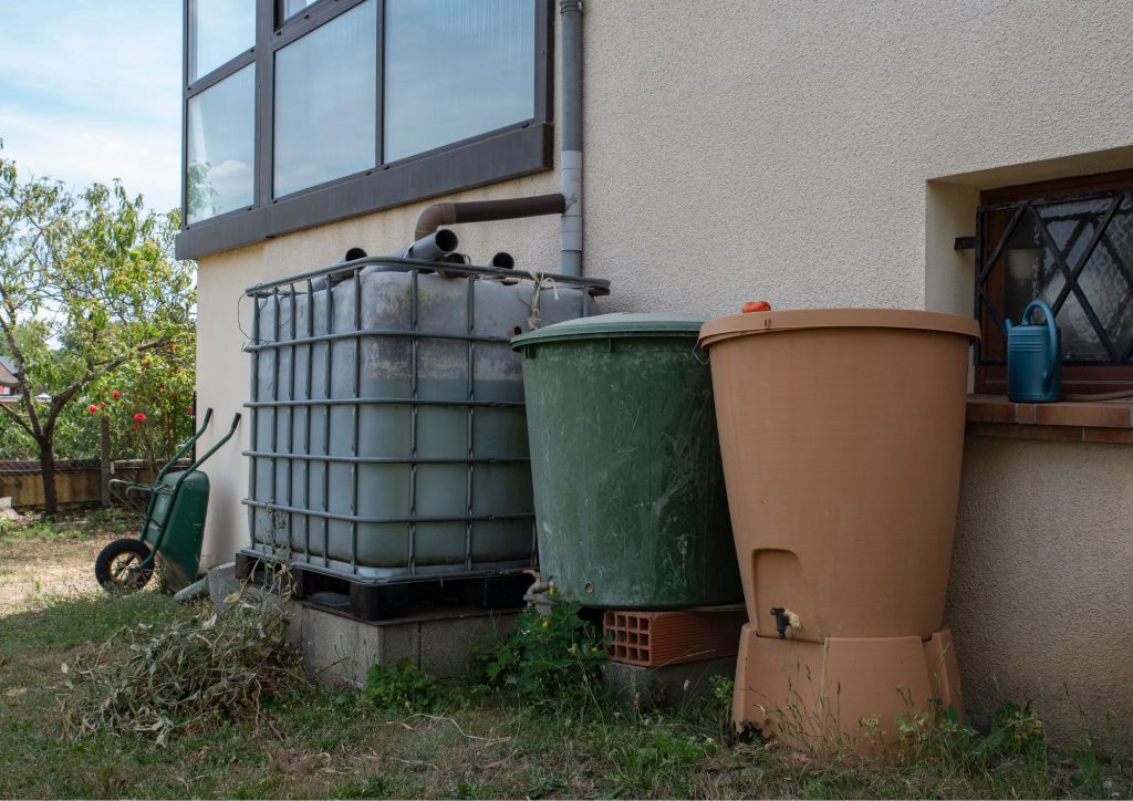 bacs de récupération de la pluie