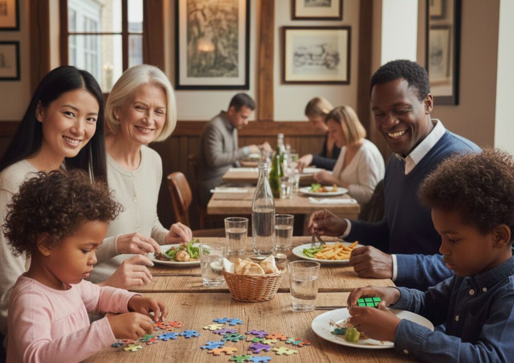 activités calmes pour enfants au restaurant