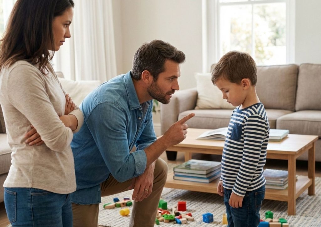 parents qui grondent leur enfant