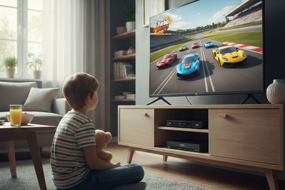 enfant qui regarde une publicité
