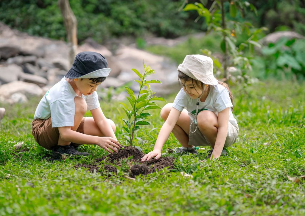 jardin printemps enfant